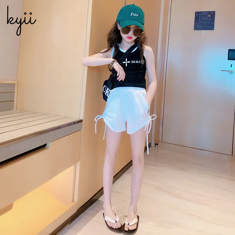 KYII Girls set two-piece Sleeveless top children Set ky22269